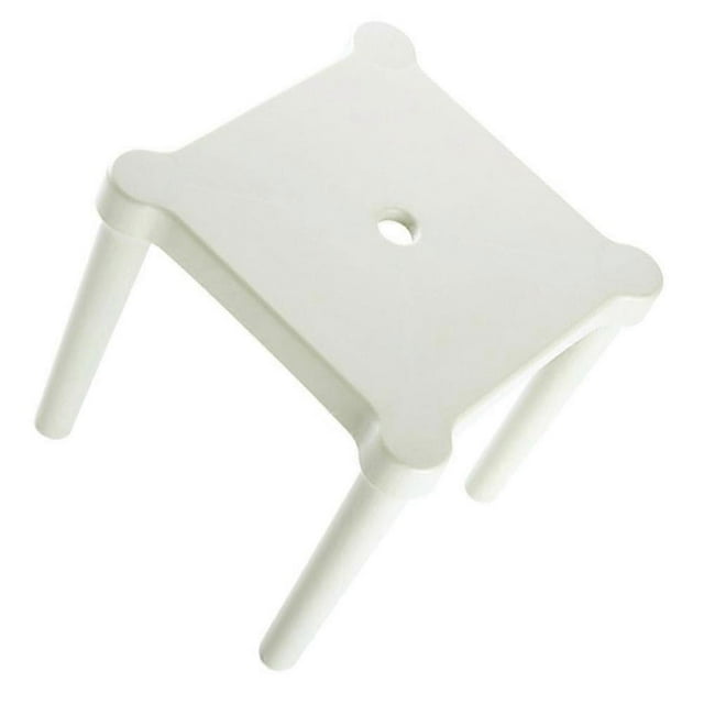 Low Stool For Children In Elegant White Plastic 27X27X26.5CM Removable And Breathable Design 1Set