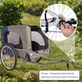 thumbnail image 5 of imerelez Dog Bike Trailer - Folding Pet Trailer Car for Bicycle, Folding Pet Carrier with 20 Inch Wheels, 2 Entrances, Safety Flag, Easy to Connect & Store, 5 of 9