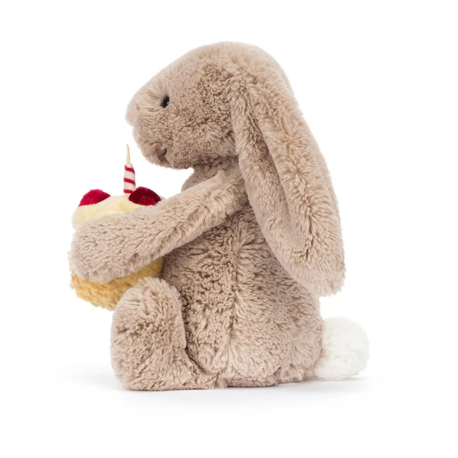 Jellycat Beige Bashful Bunny Birthday Plush - 11.8 Inch Rabbit with Cake Toy - Holiday Collectible for Kids Birthday Gift
