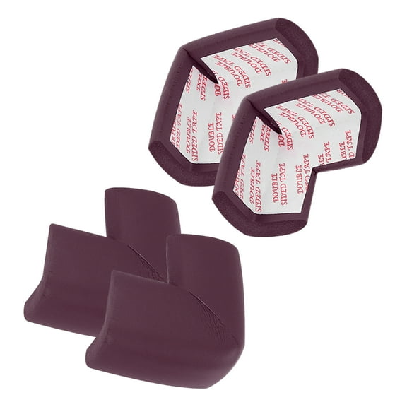 4 Pack Soft Corner Protector, Rubber Foam Furniture Proofing Corner Guards Edge for Fireplace Table, Deep Brown