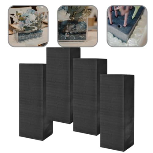 XCEL Floral Foam Block Unlike Any Other - Reusable Floral Blocks Flower Foam for Artificial Flower Arrangements (Black - 9" x 3" x 3" (4 Pack))
