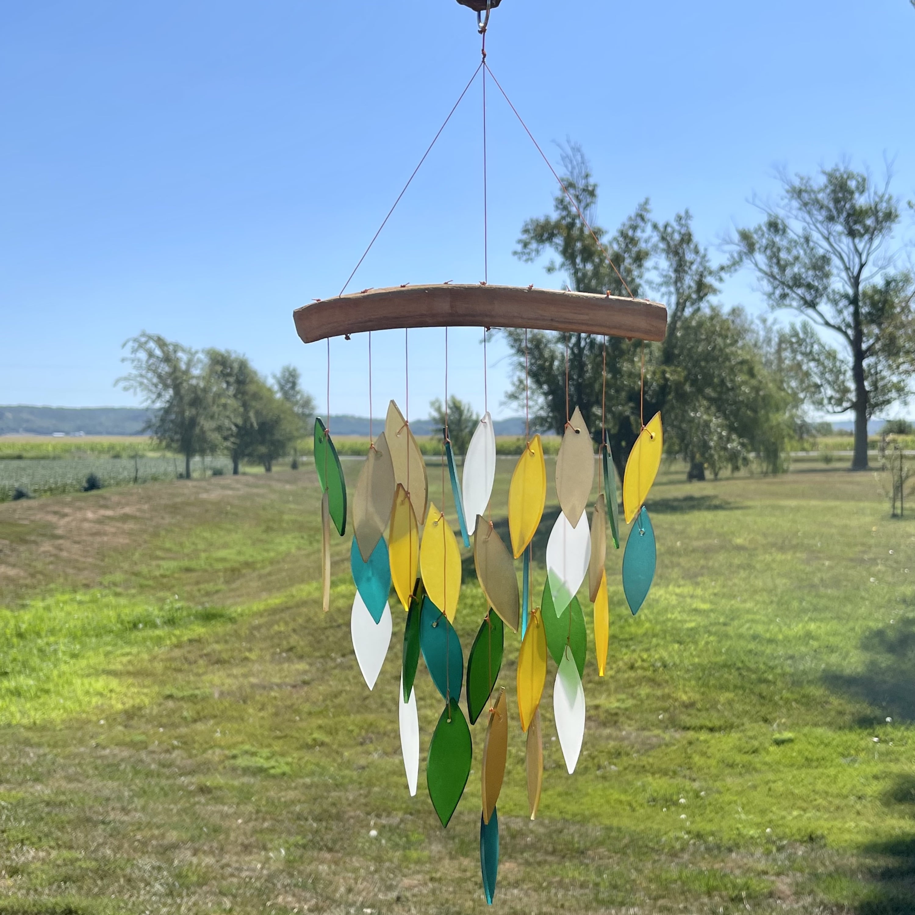 Blue Handworks Glass Wind Chime Fiesta Waterfall Wind Chimes