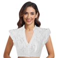 thumbnail image 2 of Womens Camisole Tops V Neck Elegant Short Sleeve Dirndl Costume Blouse Summer Tops for Women, 2 of 5