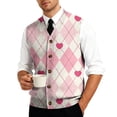 thumbnail image 7 of Valentine's Day Sweater Vest for Men V-Neck Sleeveless Button Up Cardigan Valentines Vest Sweater, 7 of 7