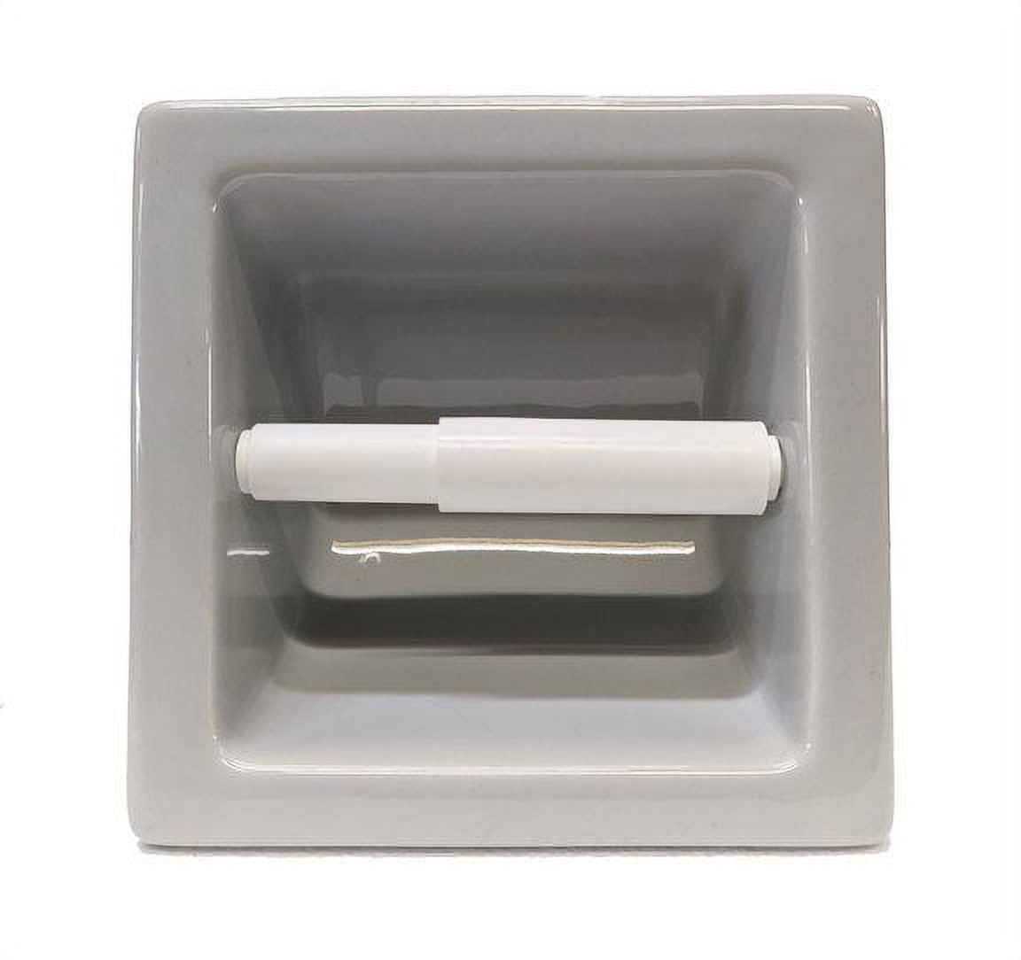 Porcelain Recess Niche Tissue Toilet Paper Holder - Sterling Silver ...