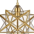 thumbnail image 6 of Modern Moravian Star Gold Finish Pendant Clear Glass Hanging Brass Star Light, 6 of 7