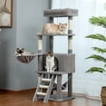 thumbnail image 3 of Free Shipping Drop Shipping Cat Tree Tall Cat Tower with Large Cat Condo Cozy Perch Bed Scratching Posts Cat Toys ShopWise Round, 3 of 21