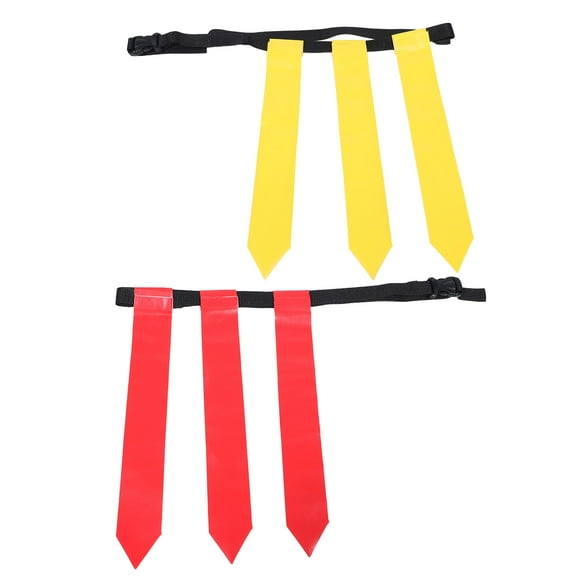 Luxshiny 2Pcs Flag Football Waist Belt Set with Eye Catching Yellow and Red Flags for Adults