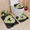 thumbnail image 1 of EREHome He Shaped Sympathy Wreath Near a Tree 3 Piece Bathroom Rugs Set Bath Rug Contour Mat and Toilet Lid Cover, 1 of 2
