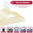 thumbnail image 3 of Lux Decor Collection Velvet Hangers for Skirt Pants 50 Packs, Non Slip Space Saving Clothes Hangers for Skirts, Ivory, 3 of 10