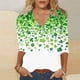 thumbnail image 1 of TaTaai Women St. Patrick's Day Fashion Print V-Neck 3/4 Sleeve T-Shirt Loose Casual Top Ladies Spring Holiday Street Wear Lightweight Breathable Non-See-Through No Fading Soft Top Gift, 1 of 5