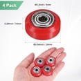 thumbnail image 3 of Uxcell 4-Pack 3D Printer Rollers V Slot, 24mm POM Pulley Wheels 625ZZ Double Bearing for 3D Printer/CNC, Red, 3 of 6