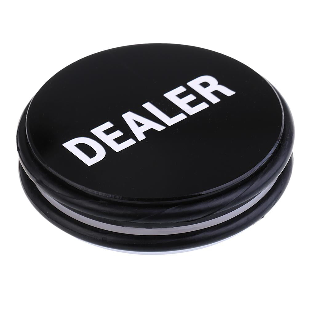Black Big Dealer Button for Casino Game Accessory Double Sided White 