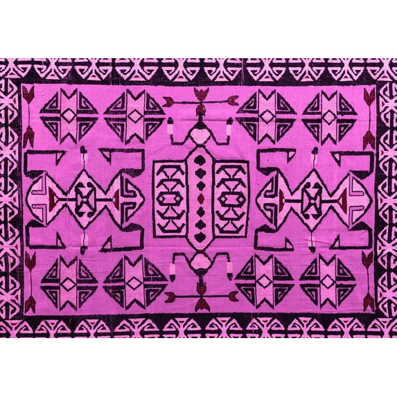 Ahgly Company Indoor Rectangle Southwestern Pink Country Area Rugs, 8' x 12'