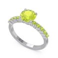 thumbnail image 2 of 2.25 Carat Round Cut Peridot Gemstone Classic Bridal Ring for her 18K White Gold Size 8.5 by Diamond-Capitals, 2 of 7