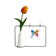 thumbnail image 1 of Tarjeta de jarrón artificial Unbranded pintura de tinta mariposa tulipanes, 1 of 3