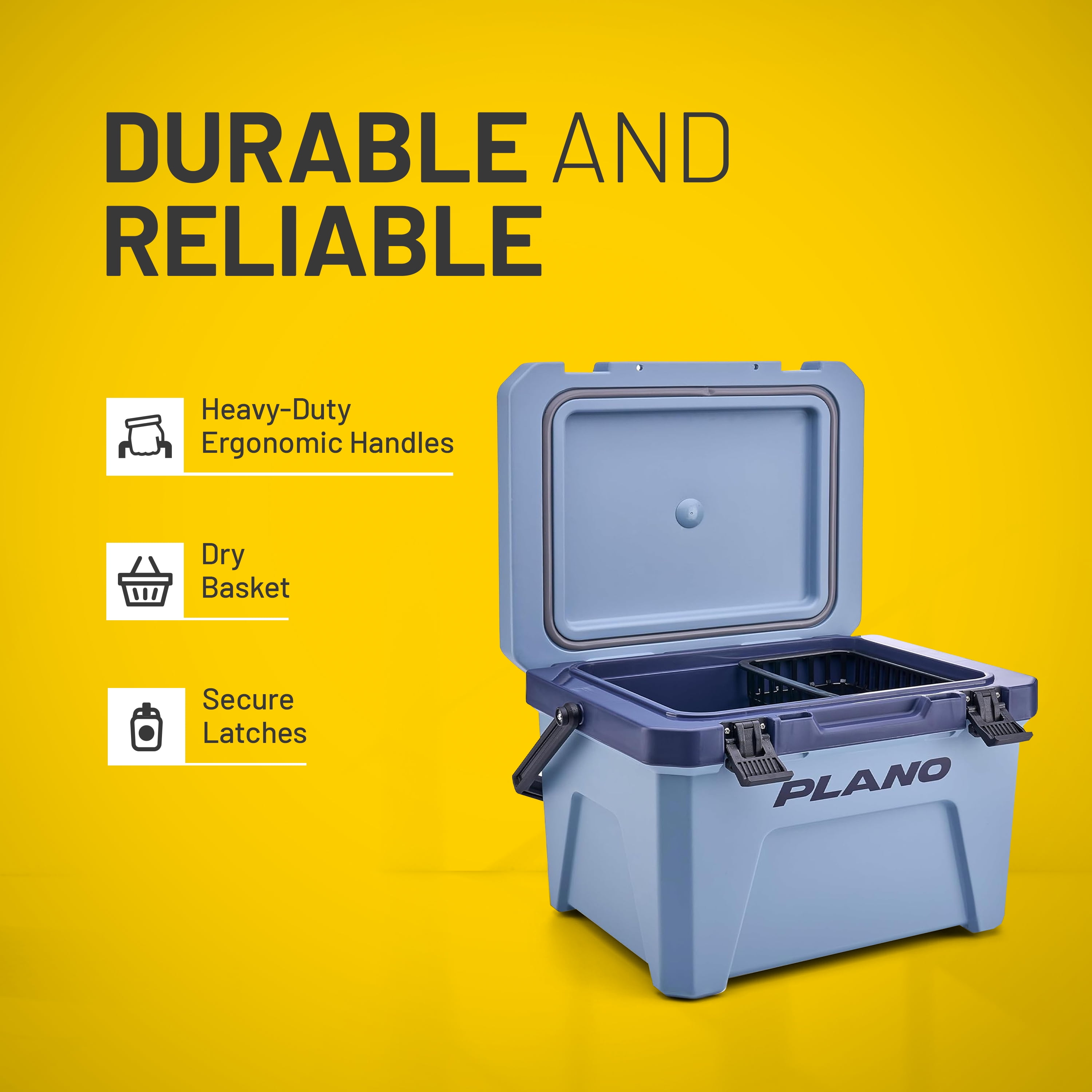 Plano Frost 21 Quart Heavy Duty Cooler w/ Built In Bottle Opener and Dry Basket, Pacific Blue