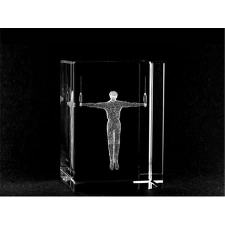 Asfour Crystal 1159-70-75 2 L x 2.75 H x 2 W in. Crystal Laser-Engraved Gymnastics Sports Laser-Cut