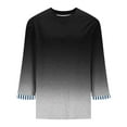 thumbnail image 7 of FNFYFH Womens Plus Size 3/4 Sleeve Tops Gradient Crew Neck T-shirt Loose Fit Summer Tee Tunic Top, 7 of 7