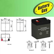 BatteryGuy Hawker/Cyclon/Enersys-Hawker NP4.5-12 replacement 12V 5Ah battery - BatteryGuy brand equivalent (F1 terminals, rechargeable)