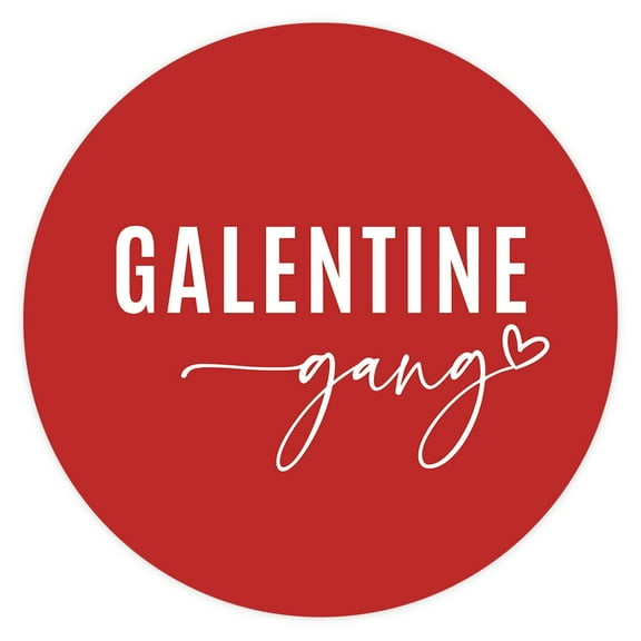 Galentine Gang Stickers, Minimal Modern Red & White, Cute Galentines Day Decorations, Party Favors, 40-Pack
