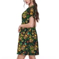 thumbnail image 2 of Disketp Mask Tropical Flower para Vestido de Manga Corta para Mujeres, Vestidos de Verano para Mujeres, Casual y Holgado para la Playa, 2 of 6
