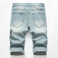thumbnail image 3 of IROINNID Men's Casual Elastic Frayed Hem Jeans Stretch Comfy Stylish Retro Denim Shorts, 3 of 3