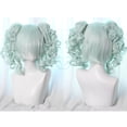 thumbnail image 6 of Unique Bargains Human Hair Wigs for Women 14" Curly Wig with Wig Cap Shoulder Length Blue Gradient Green, 6 of 6