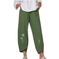 thumbnail image 2 of Lilgiuy Women Fashion Casual Printing Pocket Fold Loose Full Length Pants for Errands Exercise, 2 of 4