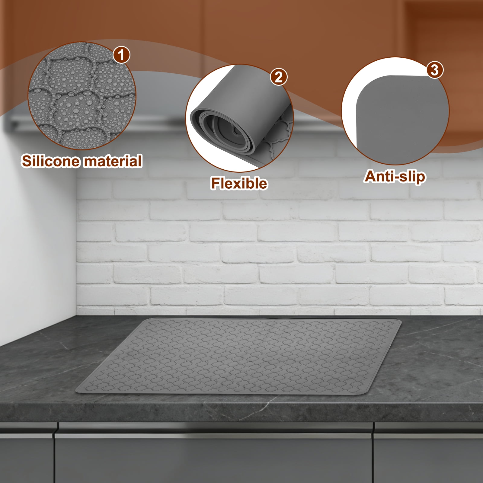 Uxcell 30 x 21 Inch Stove Top Cover for Electric Stove, 1Pcs Silicone Mat for Glass Top Cover Non-Slip Glass Cooktop Protector for Kitchen Oven Dish Drying Mat, Gray