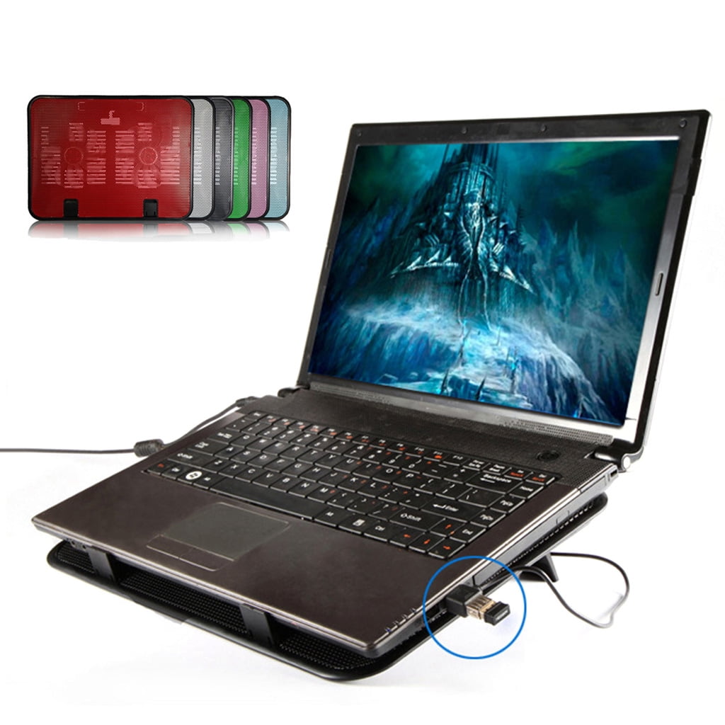 lanema Metal Panel Dual Fan Notebook Cooler High Speed Silent Laptop Cooling Pad Slim