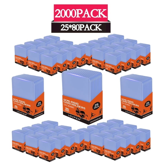 LOVFEN 2000 top loaders, 3" X 4" penny card cases, baseball football, standard trade suitable for sports and collectible cards - durable, transparent storage and display cases