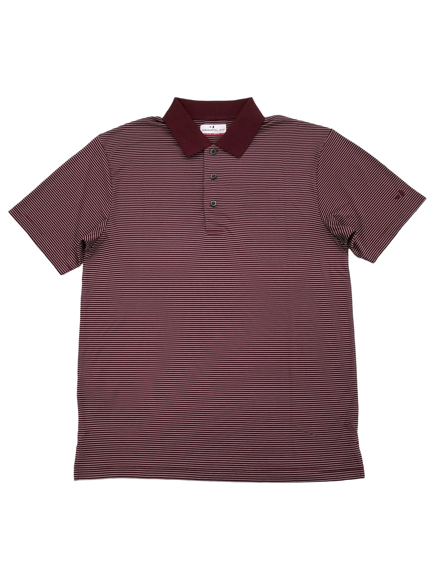 Gray Stripe Performance Golf Polo Shirt 