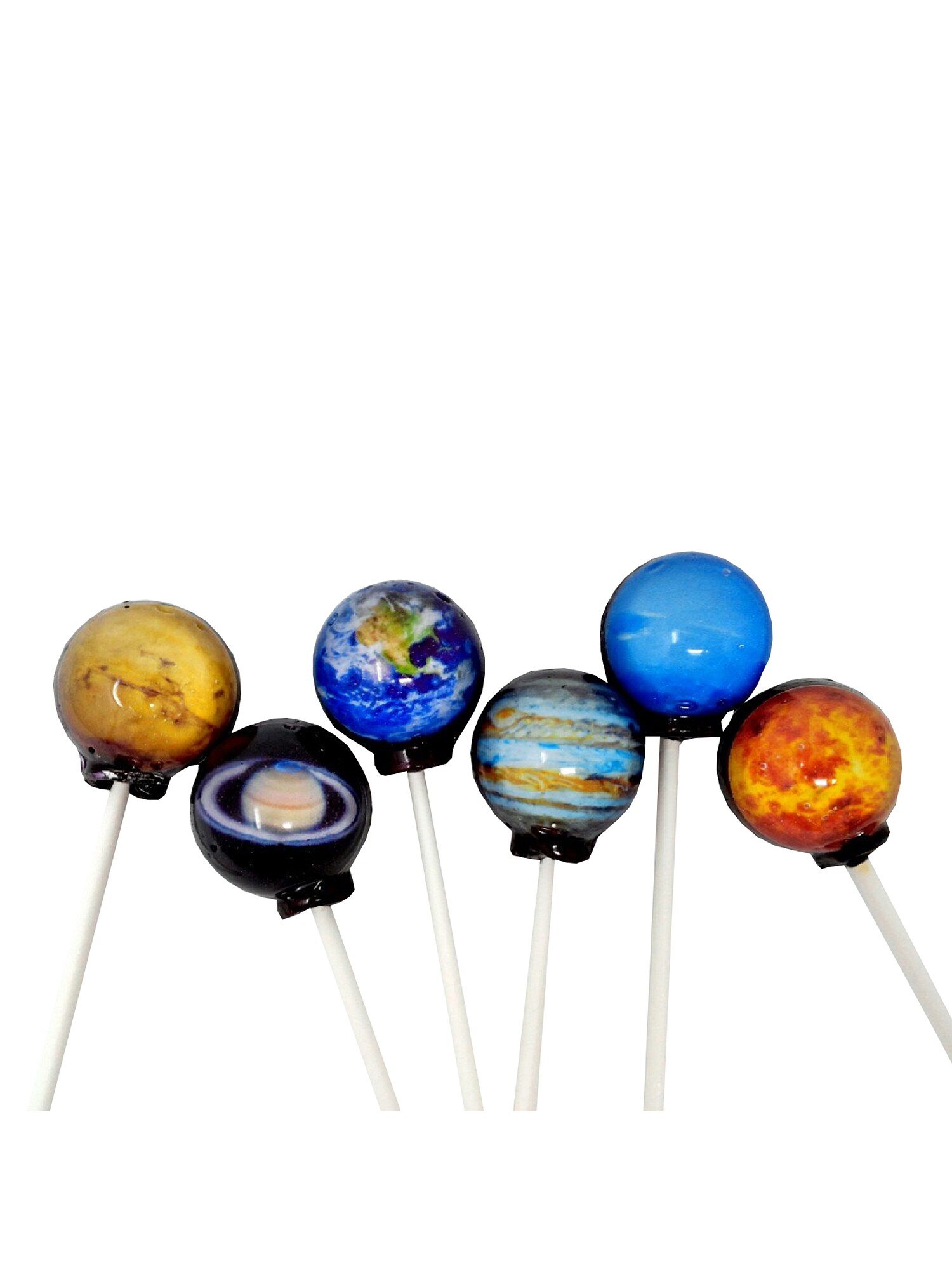 I Want Candy! Lollipops Set of 6 Handmade Space Themed Suckers