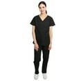 thumbnail image 2 of CALM VALLEY Women's V-Neck Scrub Top (3XL, Black), 2 of 6