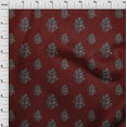 thumbnail image 3 of oneOone Silk Tabby Fabric Leaves & Floral Block Print Sewing Fabric BTY 42 Inch Wide, 3 of 4