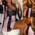 thumbnail image 2 of Puntoco Plus Size Nightdress Clearance,Embroidered Lace Hollow Out Cross Backless Babydoll Nightdress Pajamas Bath Robe Black M(M), 2 of 9