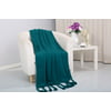 Camilla Knitted Throw Couch Cover Sofa Blanket, 50x60, Teal