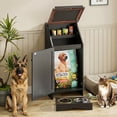 thumbnail image 6 of Dog Feeding Station with Storage, Dog Food Cabinet with 2 Feeding Bowls, Flip-Top Pet Storage Cabinet, Pet Food Holder for Dog and Cat, 6 of 7