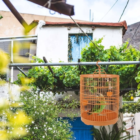 OUNONA Versatile Yellow Plastic Hanging Cage for Small Pets Safe and Stylish Storage