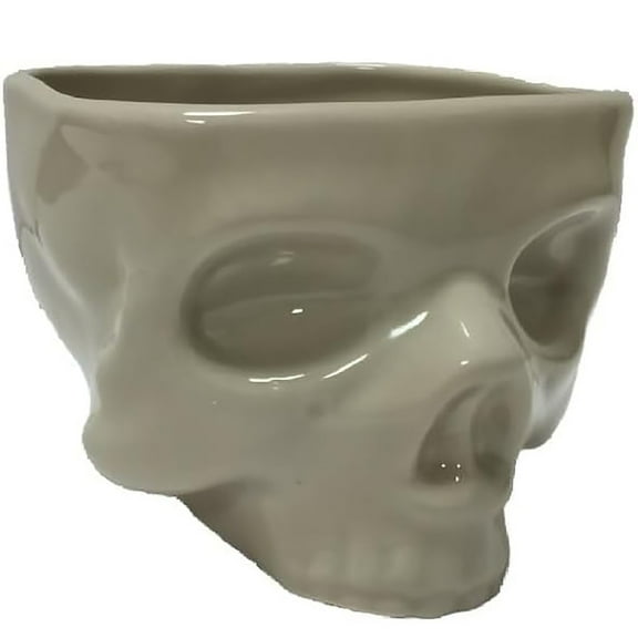 Skull Shaped Ceramic Bowl - Food Safe Serving Bowl for Pasta, Ice Cream & Candy, Gothic Skeleton Head Chalice for Home Bar, Kitchen & Spooky Decor