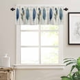 thumbnail image 3 of Boho Blue Feathers Valances for Windows Farmhouse Kitchen Curtains Valances Rod Pocket Valance Curtains for Kitchen Windows Farmhouse Vintage Wooden Grain Window Valances for Bathroom Bedroom 60"x18", 3 of 6