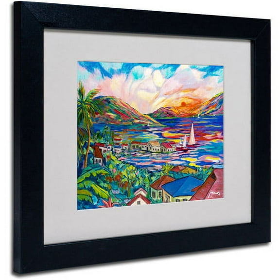 Trademark Fine Art "Sunset" Canvas Art by Manor Shadian, Black Frame