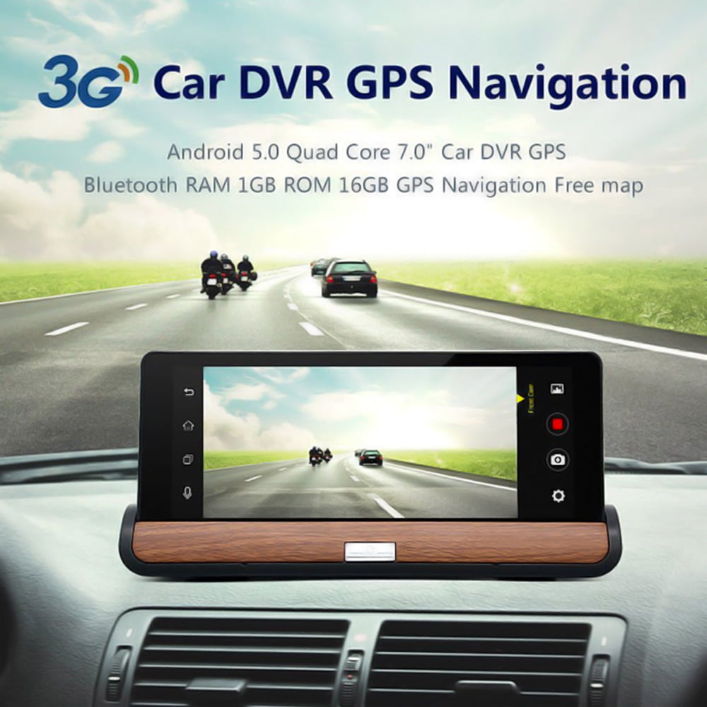 Car Cam Dash Camera Driving Recorder GPS Navigation 7 In LCD Android Player WiFi