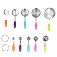 thumbnail image 3 of 10Pcs/Set Stainless Steel Measuring Cup Spoon Set with Silicone Handle Baking Tool for HomeColorful, 3 of 8