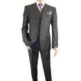 thumbnail image 3 of Mens Vitali Three Piece Suit Vested Semi Shiny Sharkskin M3090 Charcoal Gray, 3 of 11