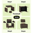 thumbnail image 5 of Welzona 33" Teddy Fabric Accent Chair, Comfy Reading Armchair for Living Room & Bedroom, Tool-Free Assembly, Coffee, 5 of 9