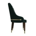 thumbnail image 5 of LeisureMod Dining Chair Upholstered Leather Seat and Elegant Ripple Back with Rubberwood Frame and Legs with Gold Accents Modern Armchair Elara Collection Set of 2 in Green, 5 of 8