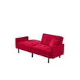 thumbnail image 4 of Legend Vansen 80" Convertible Modern Wood & Velvet Fabric Sofa Bed in Red, 4 of 10