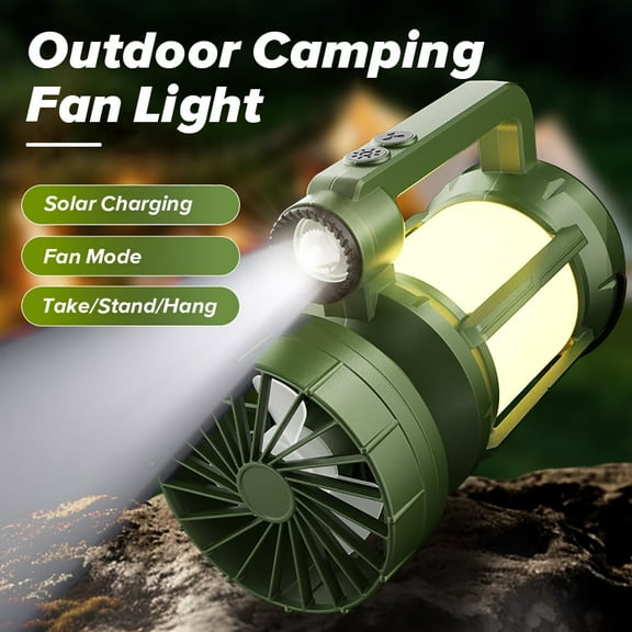 XMZHOU Rechargeable Spotlight with 200000 Lumen LED Outdoor Solar Travel Portable Fan Searchlight IP67 Waterproof Handheld Flashlight